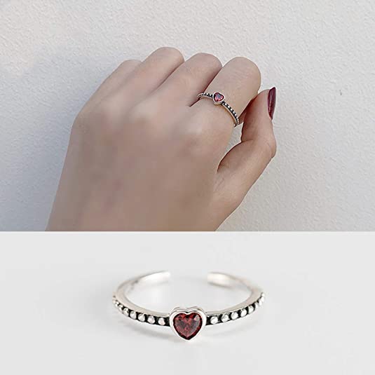 CZ Crystal Heart 925 Sterling Silver Ring for Women