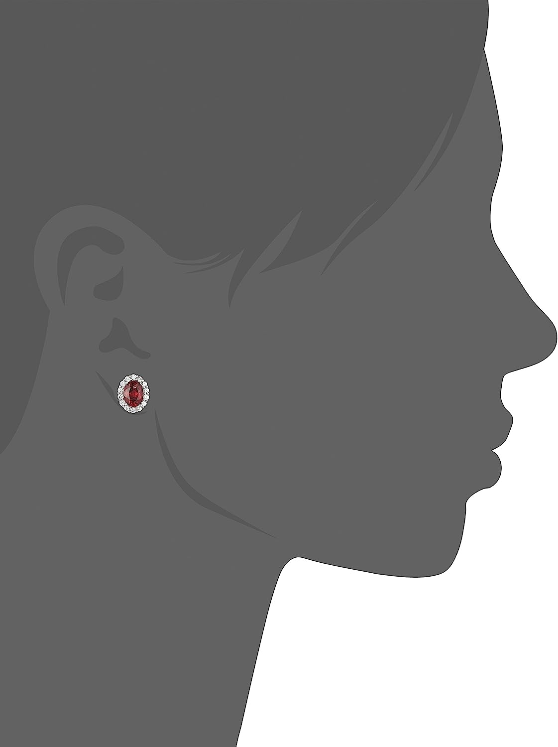 Sterling Silver Gemstone Oval Stud Earrings rhodolite-garnet