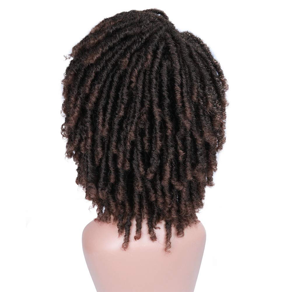 Dreadlock Wig Short Twist Wig is perfect for a natural, stylish look. This lightweight wig features a beautiful twist style and is made of premium heat resistant synthetic fibers. The breathable cap provides superior comfort and an adjustable strap ensures a secure fit. Our Dreadlock Wig Short Twist Wig is perfect for any occasion.Wig Dreadlock Wigs Black Women Twist Synthetic Short Braided Hair Curly Crochet Brown Afro Full Long Men Cap Ombre Classic