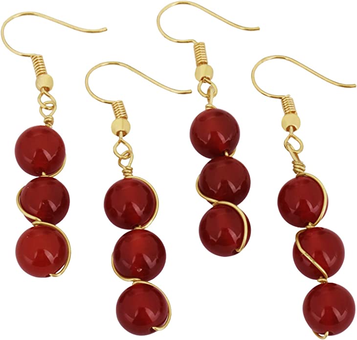 Carnelian Stone Drop Earrings