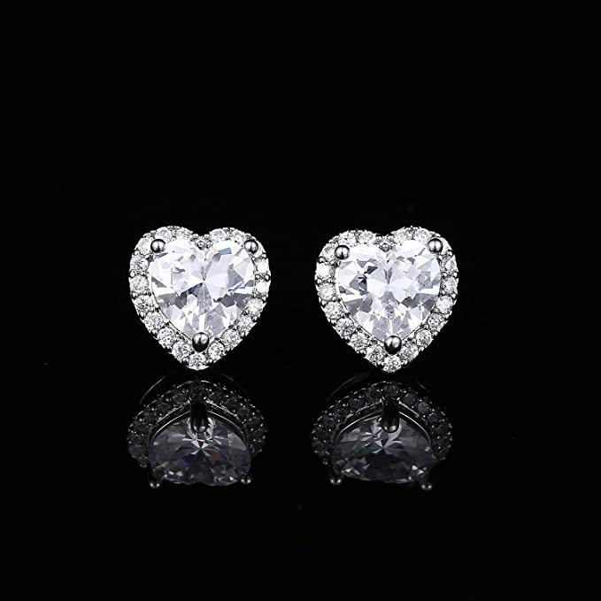 White Gold Plated Cubic Zirconia Earrings Studs
