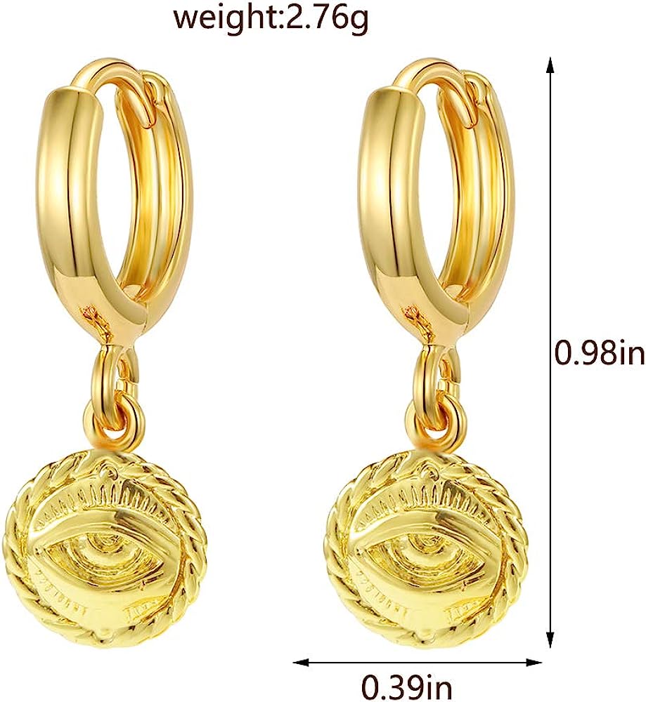 Evil Eye 18k plated Gold Earrings