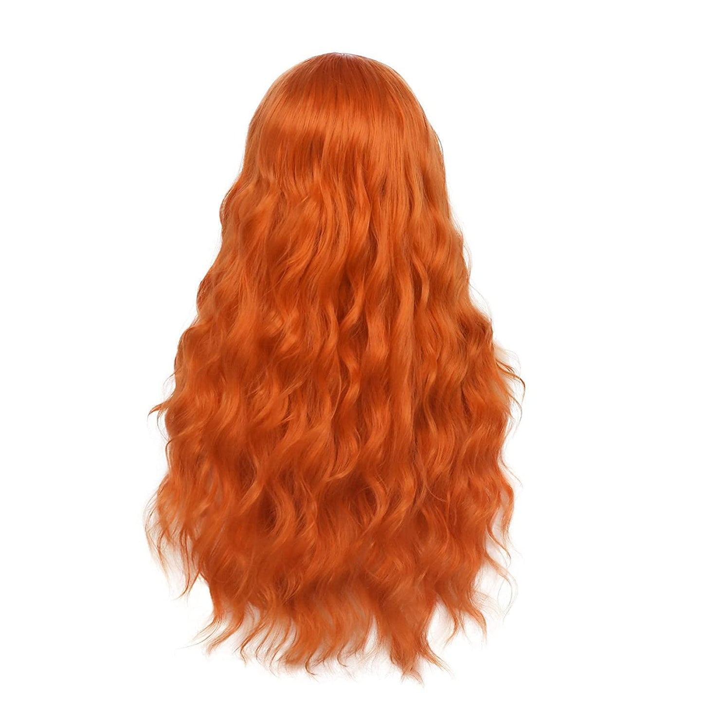 Orange Long Curly Middle Part Wigs