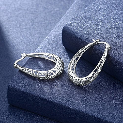 Vintage 925 Sterling Silver Small Hoop Earrings- Women Girls