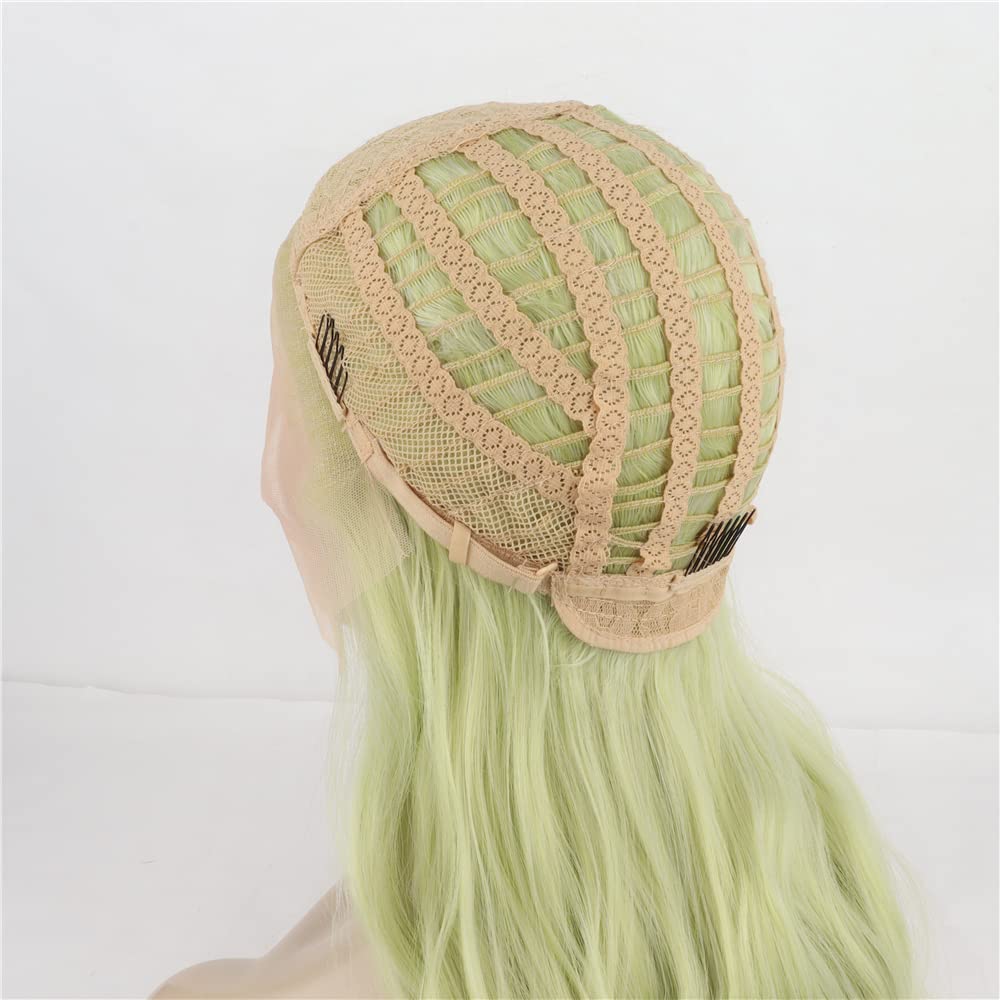 green hair dark green hair black green hair wigs hairstyles wigs wigs costumes wig wig with bangs wig shop wigs online wigs shops, Light Green Lace Front Wig Long Wavy