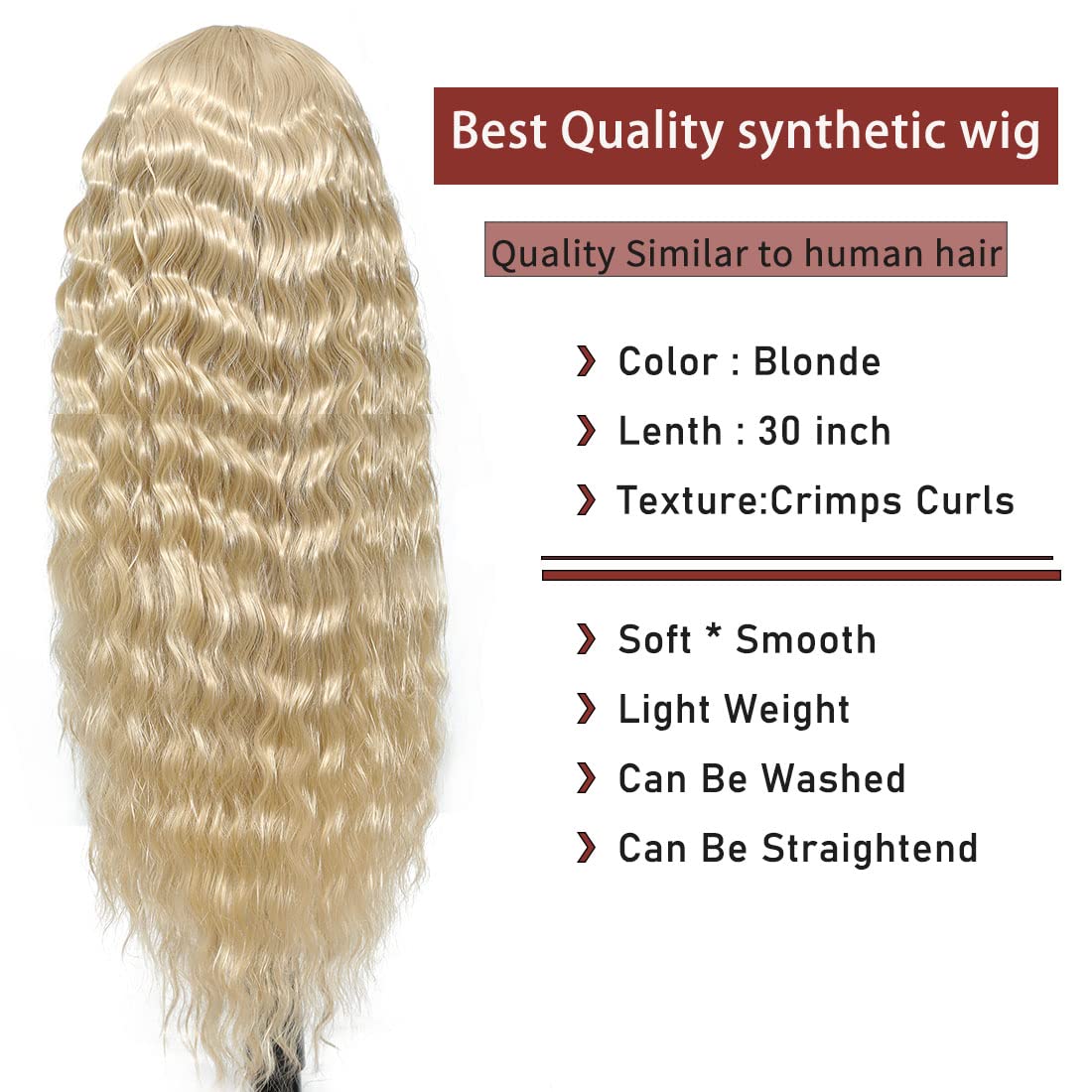 Blonde Deep Wave Lace Wigs -30inch Long Hair