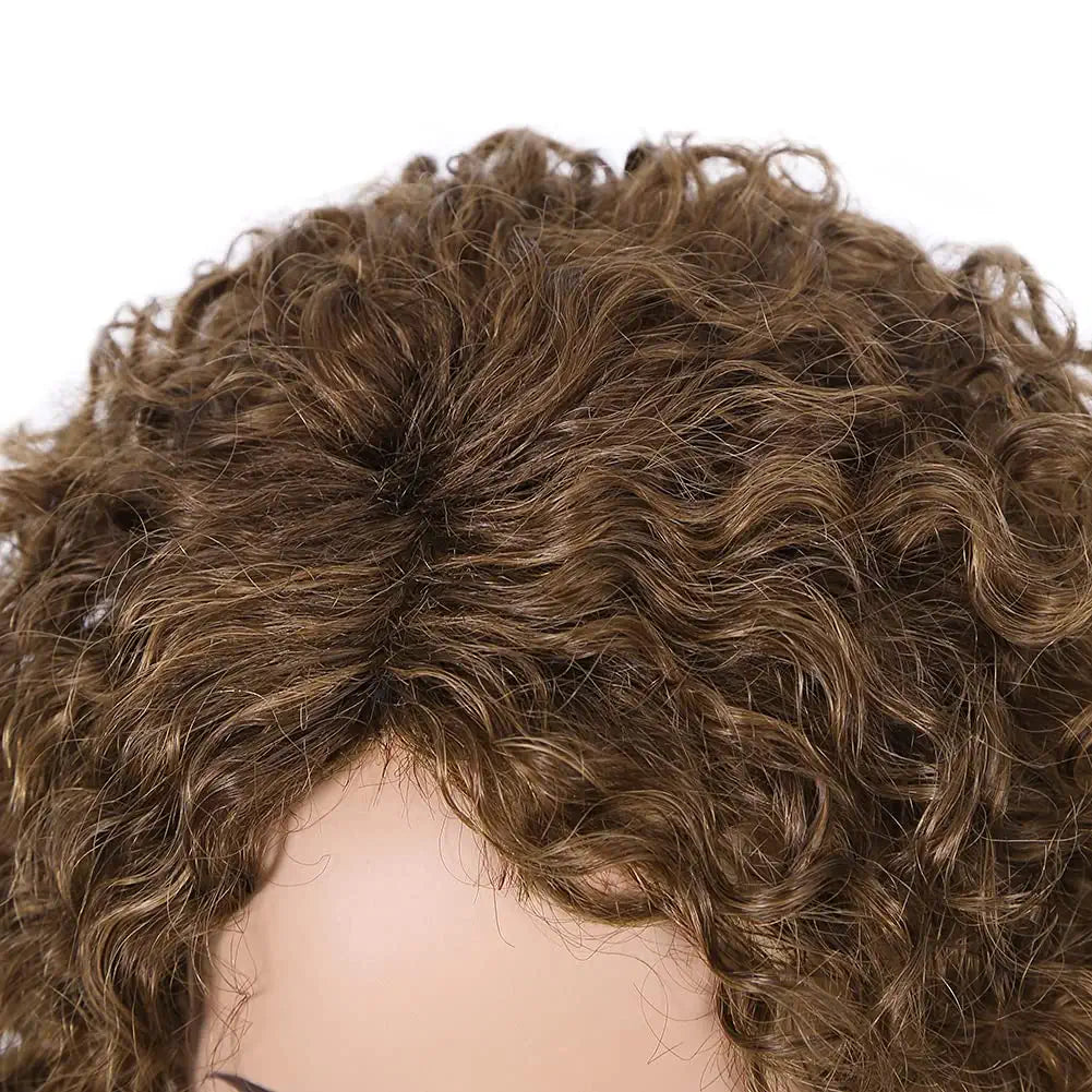 Ombre Honey Blonde Curly Side Part Human Hair Wigs