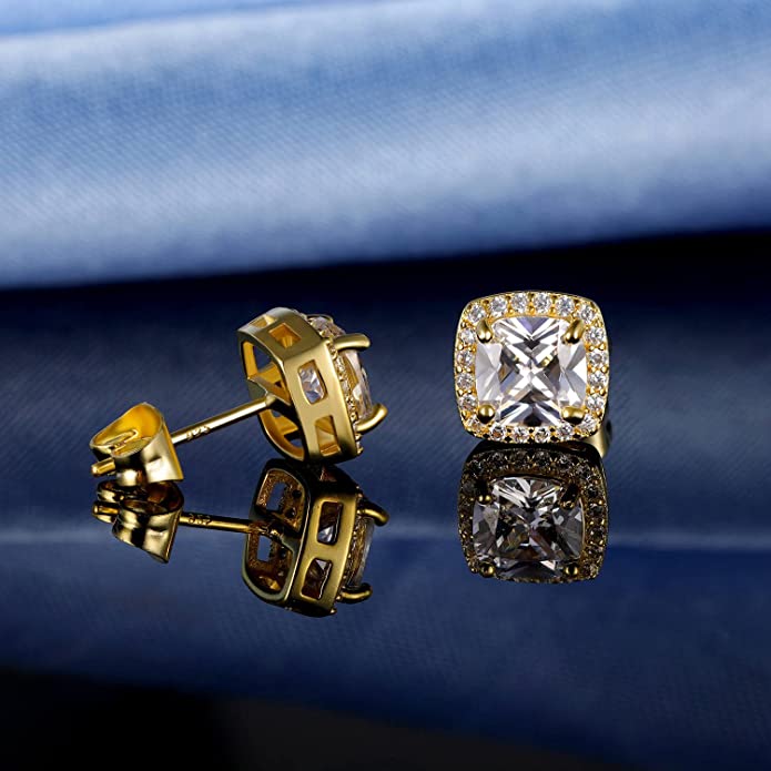 18K Yellow Gold Cubic Zirconia Earrings
