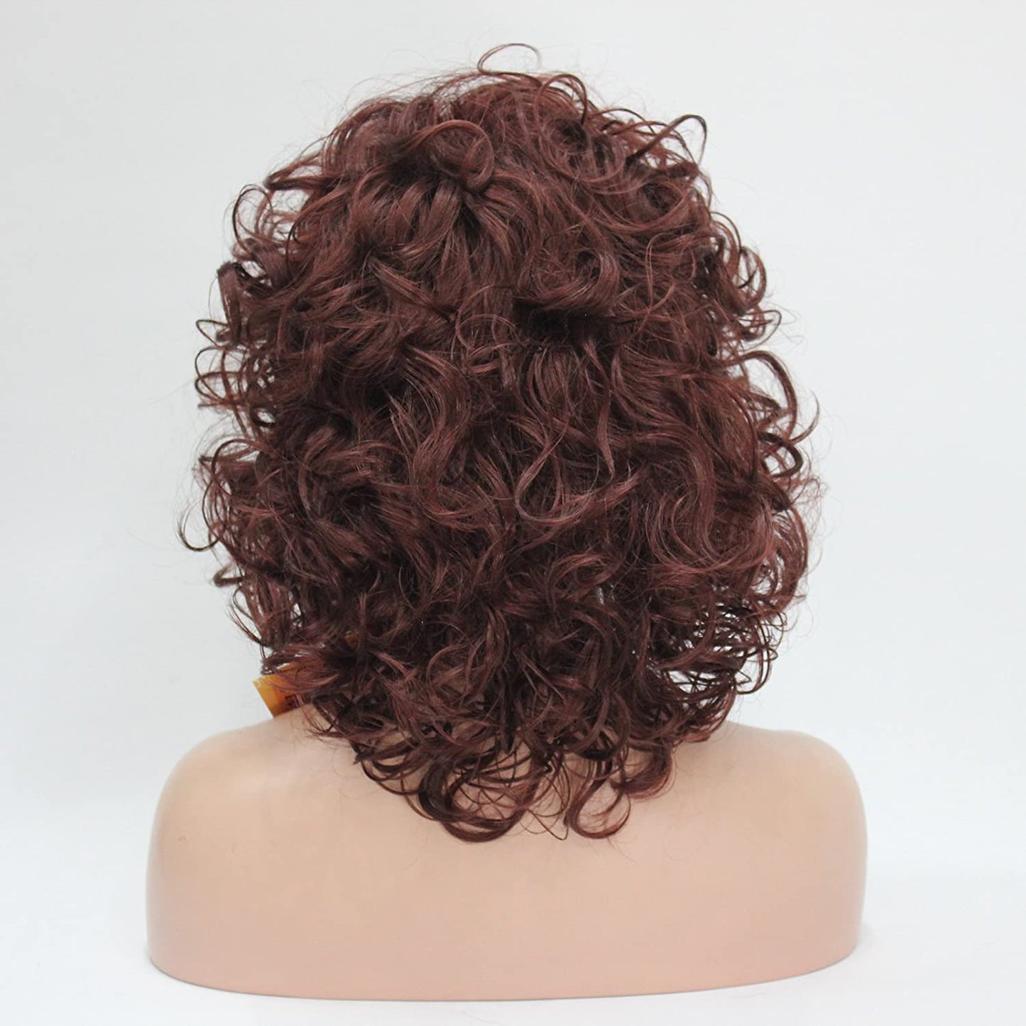 Short Curly Layered Dark Auburn Wigs