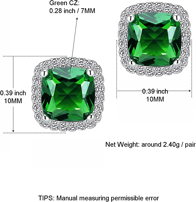 White Gold 10MM Halo Stud Earrings