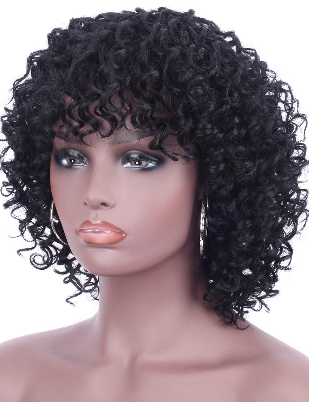 Jet Black Kinky Human Hair Wig