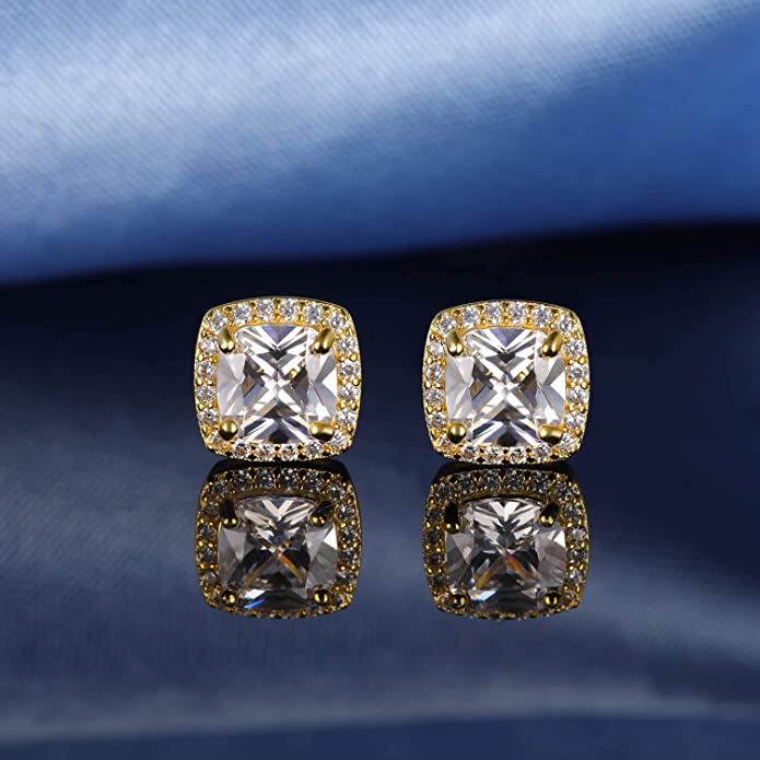 18K Yellow Gold Cubic Zirconia Earrings