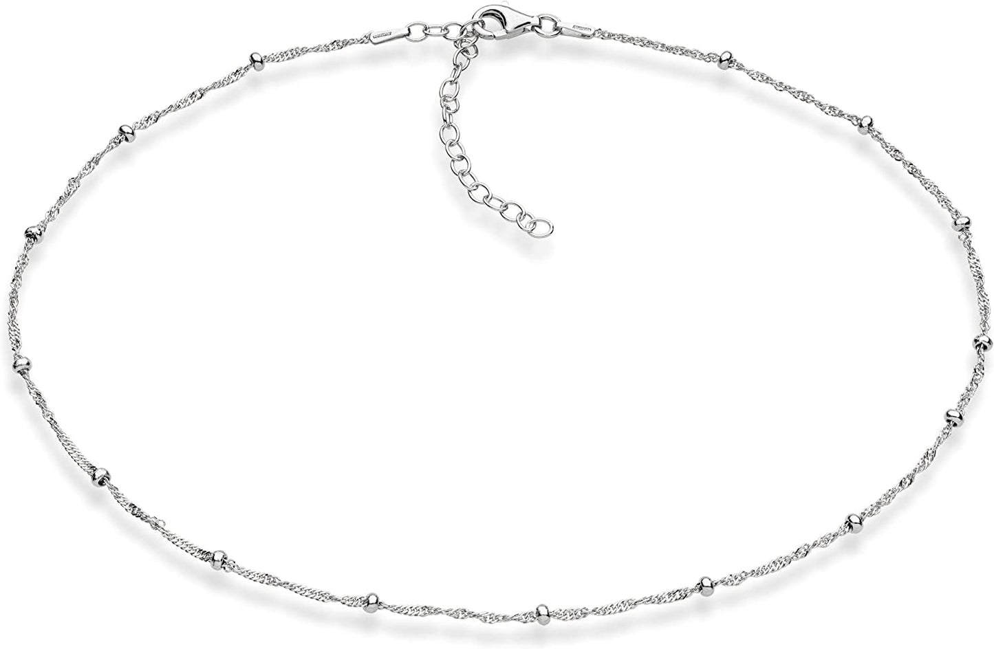 Beaded Singapore Choker Necklace for Women Made in Italy