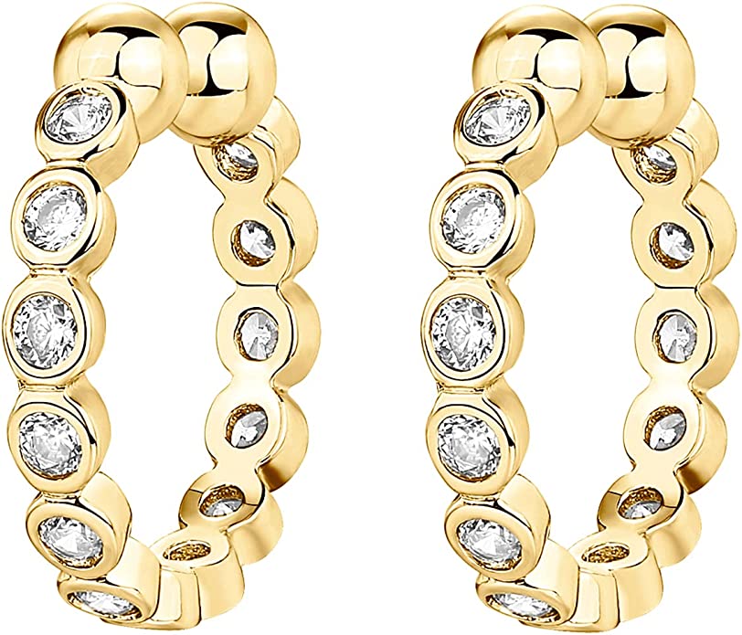 14K Gold Cubic Zirconia Cuff Earring