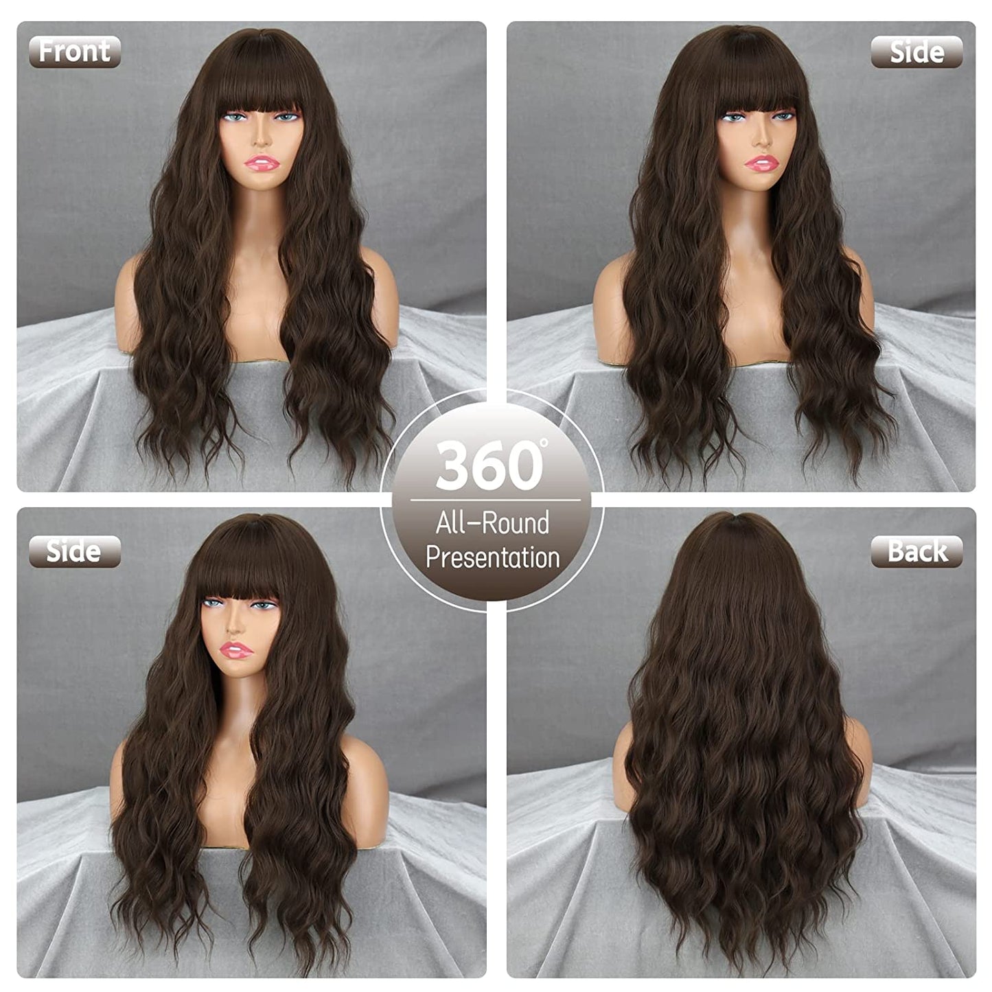 Long Wavy Wig With Bangs