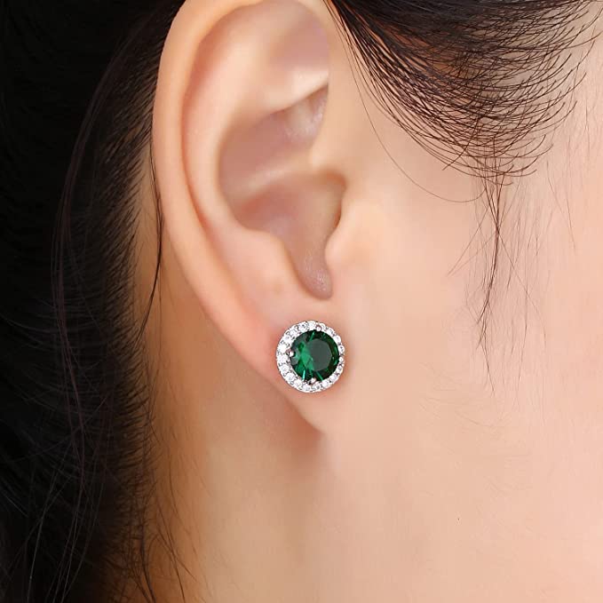 Round CZ Stud Earrings