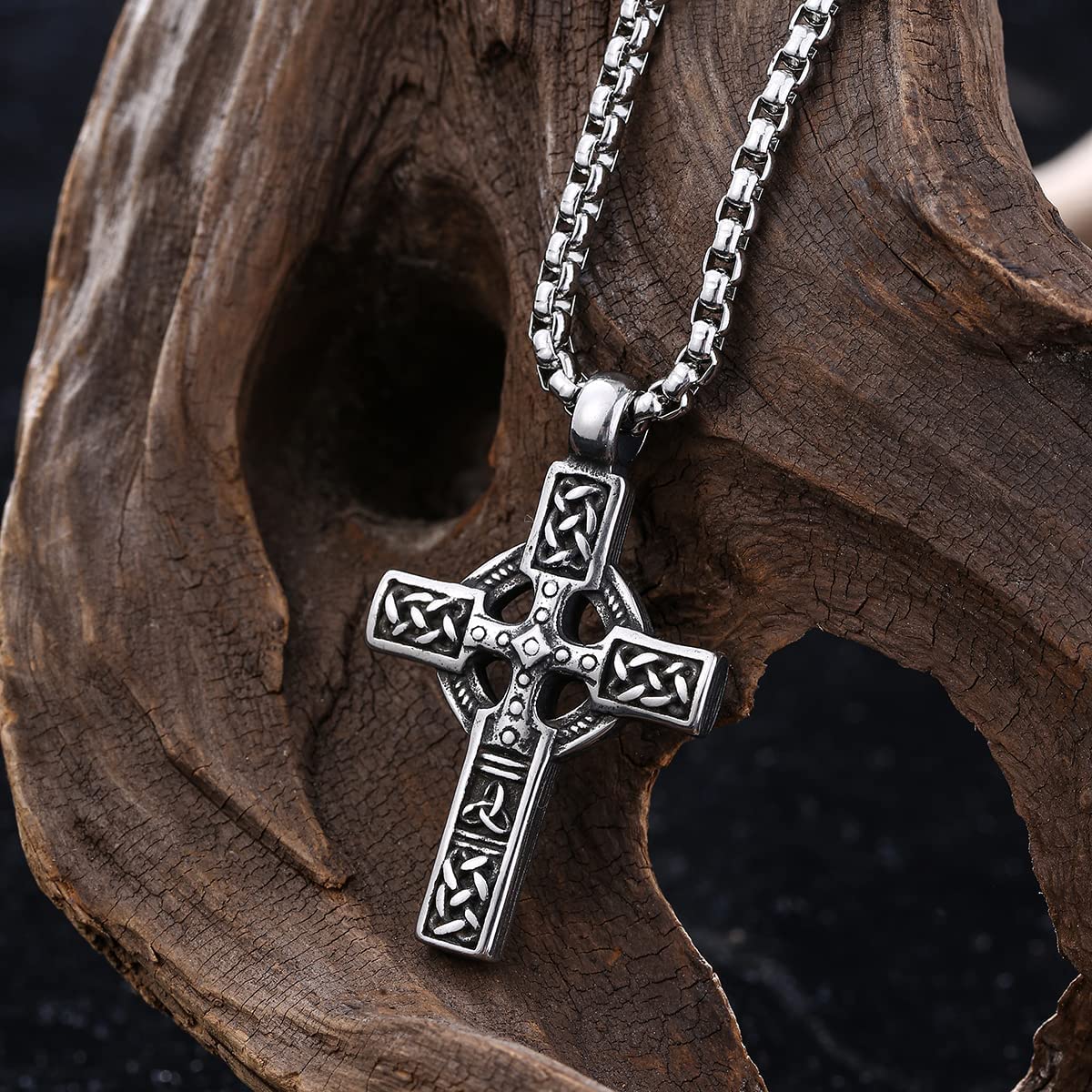 Stainless Steel Titanium Men's Cross Necklace