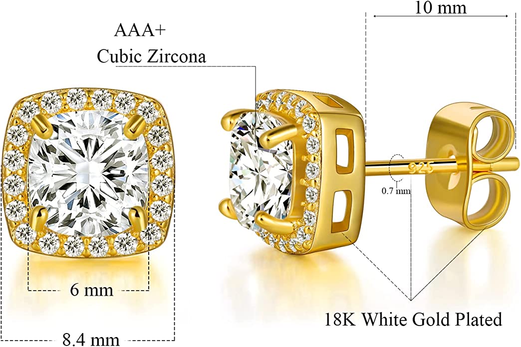 18K Yellow Gold Cubic Zirconia Earrings
