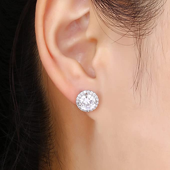 Round CZ Stud Earrings