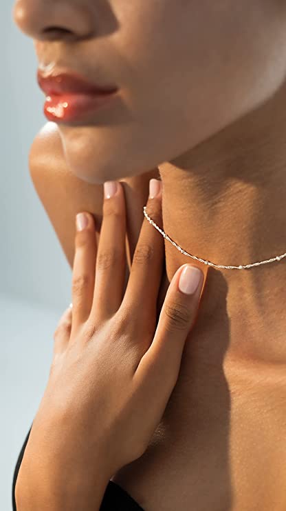 Cuban Link Chain, Adjustable Sterling Silver Choker