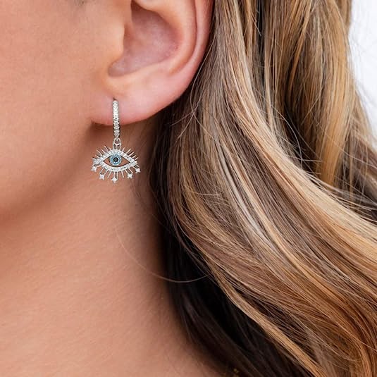 Dangle hoop earring Charm hoop earring Huggie dangling earring Dainty hoop earrings