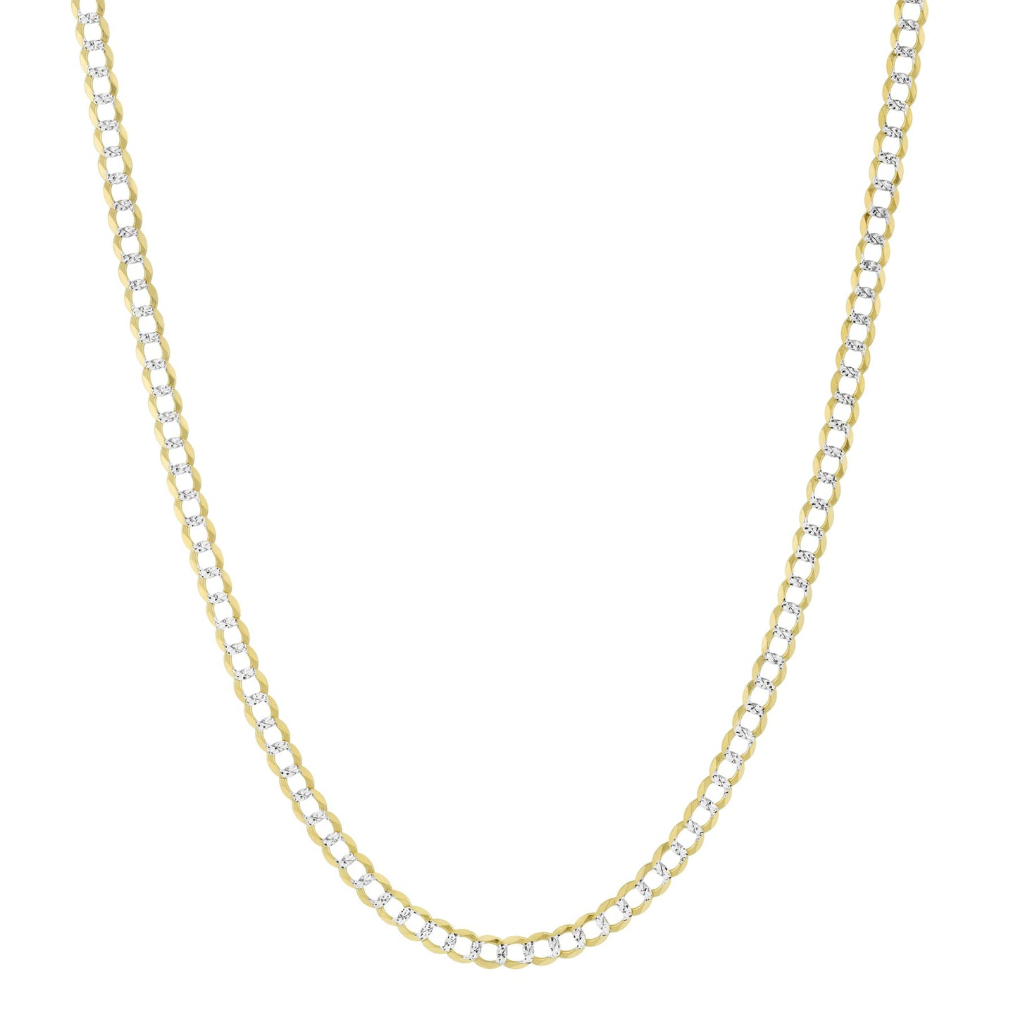 14K Yellow Gold 3.5MM Solid Cuban Curb Link Two-Tone Pave ChainGold Jewelry,Mens JewelryWomens Jewelry,Fine Jewelry,Fashion Jewelry14K Gold Jewelry,Jewelry GiftsHoliday Gifts,Mothers Day Gifts,Fathers Day Gifts,Gifts for MomGifts for Dad,Gifts for Her,Gifts for Him,Fancy Jewelry