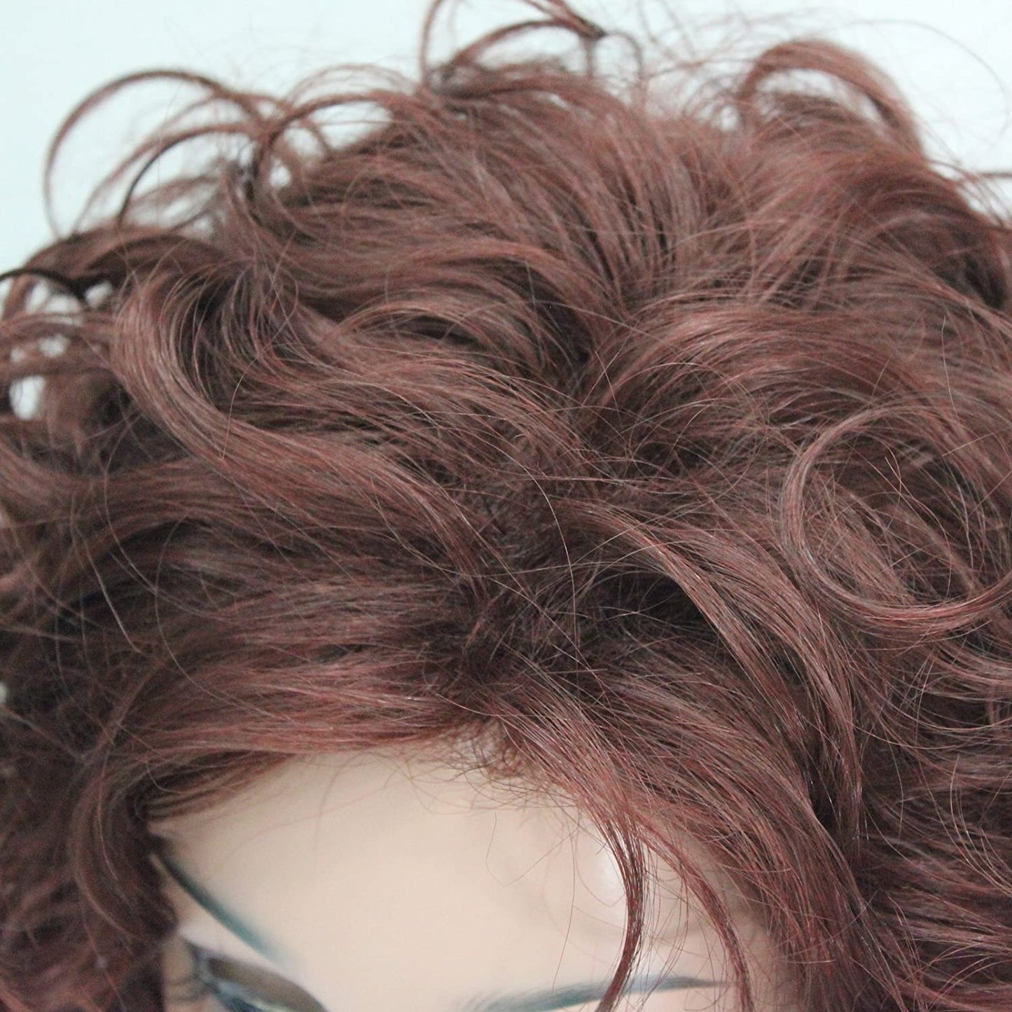Short Curly Layered Dark Auburn Wigs