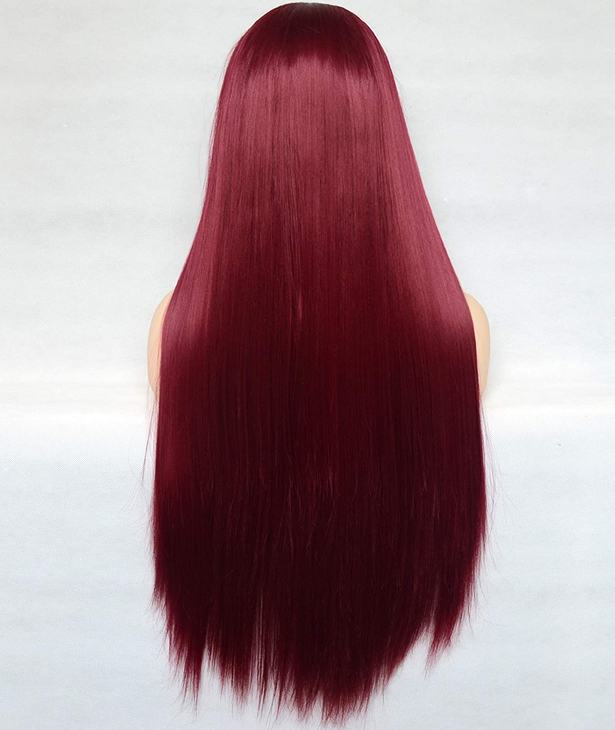 Straight Burgundy Free Part Lace Front Wigs