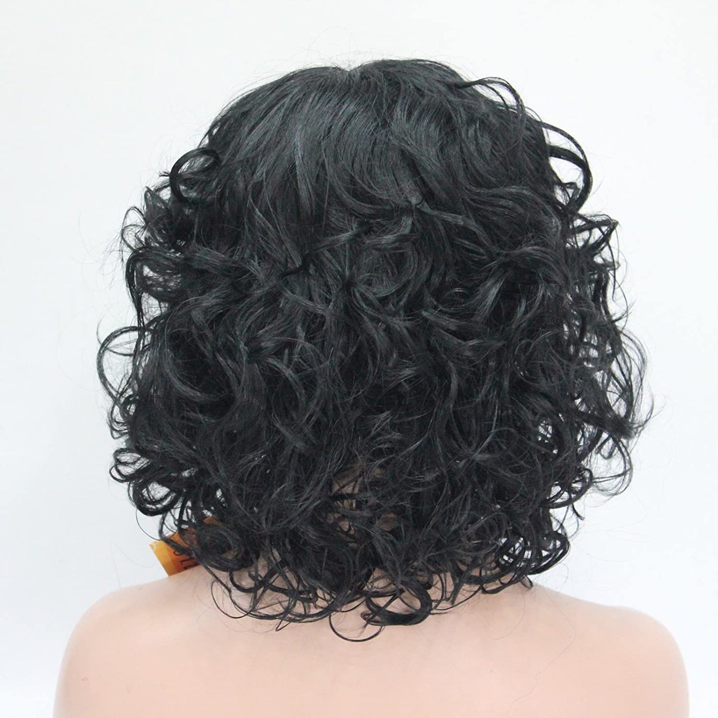 Bob Black Curly Layered Wig