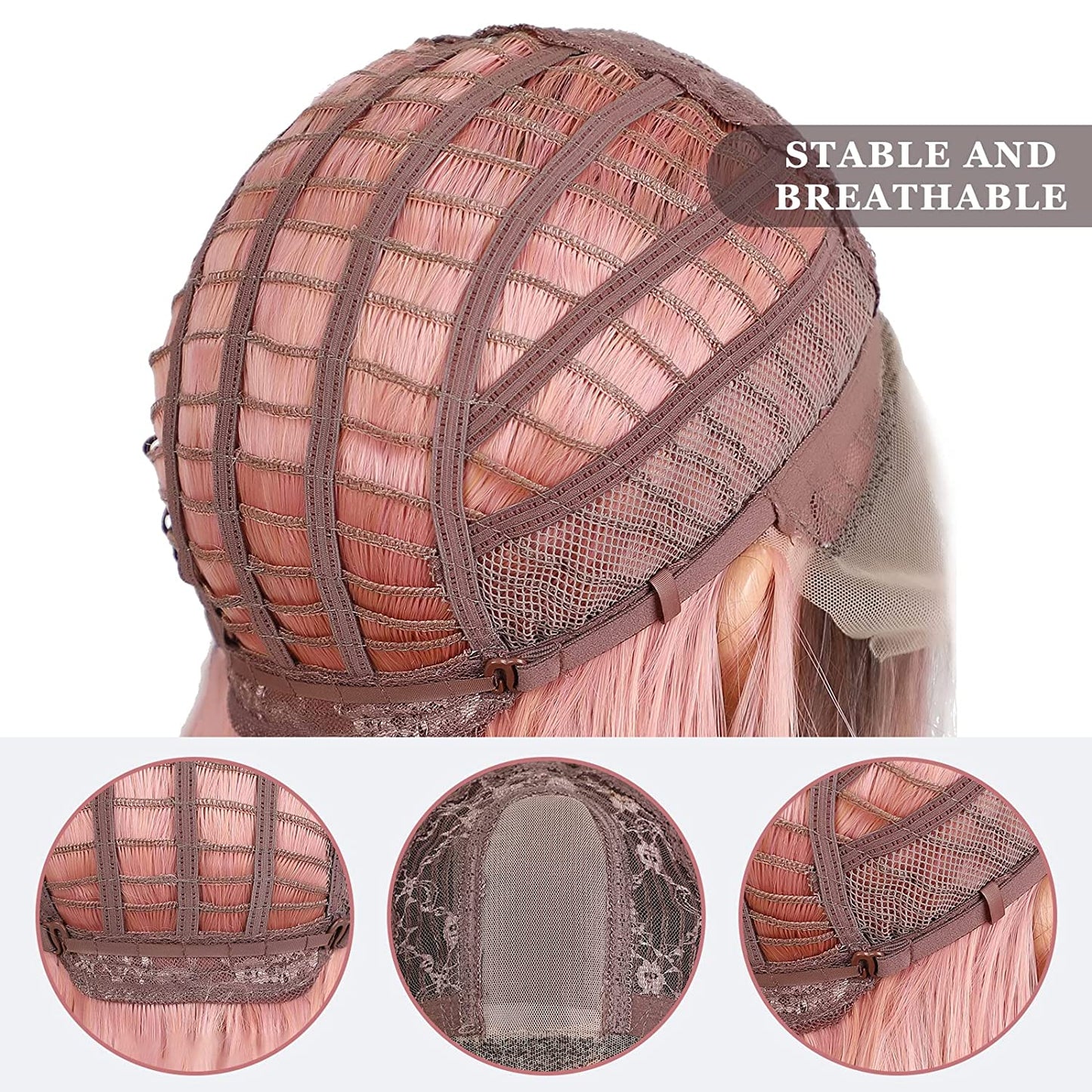 Ombre Pink Middle Part Lace Wig