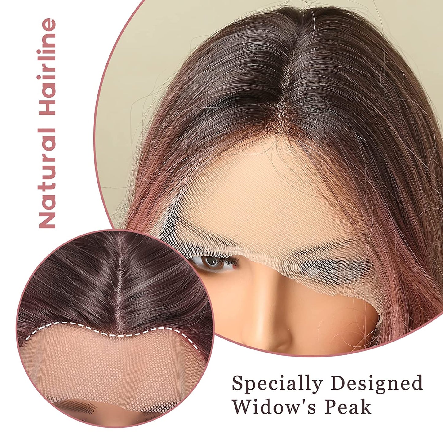 Ombre Pink Middle Part Lace Wig