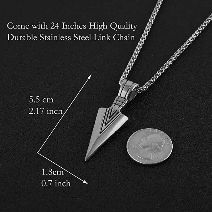 Arrow Black -316 Stainless Steel Pendant Chain