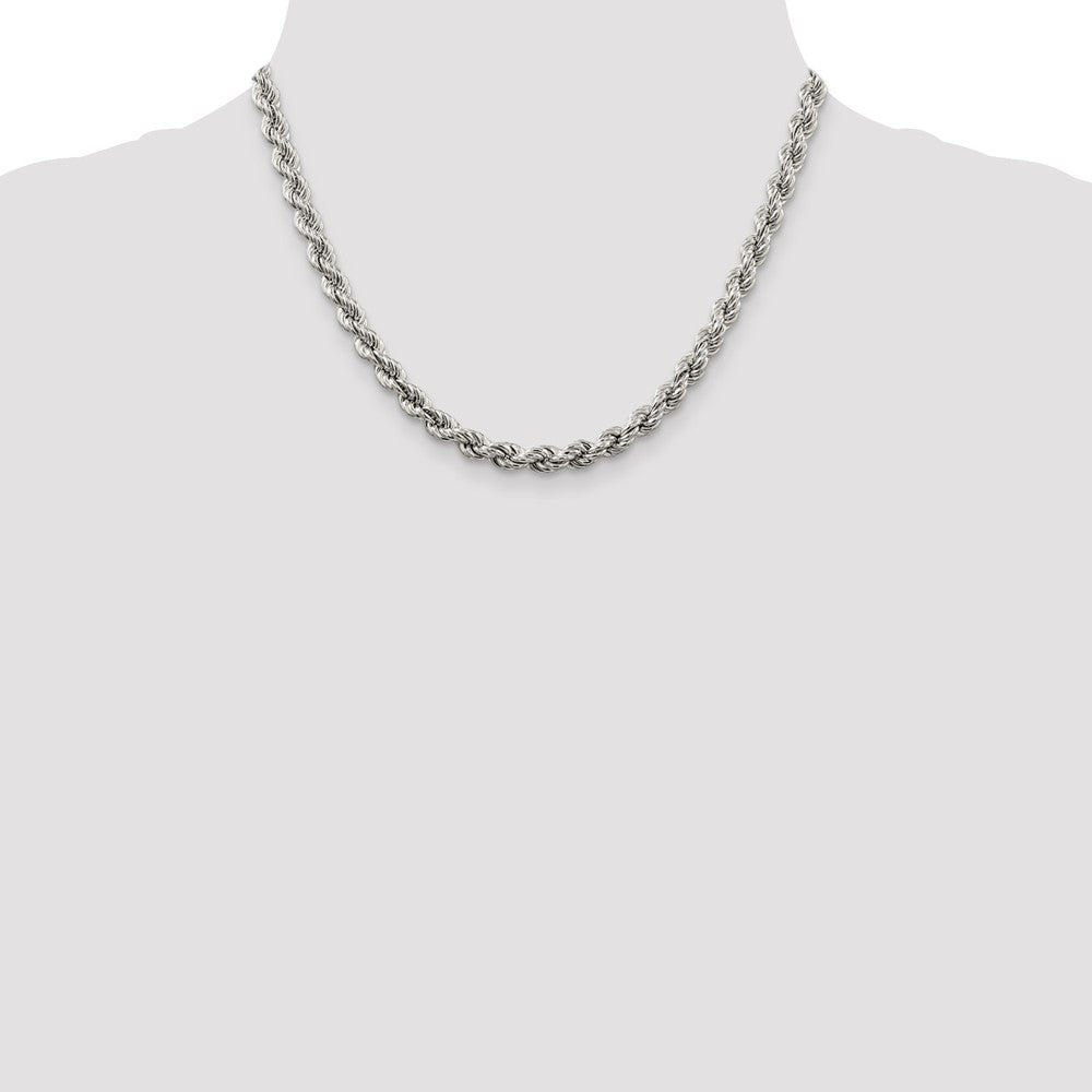 925 Sterling Silver 6.4mm Rope Chain|18inch Pure Silver Necklace For Men Women
