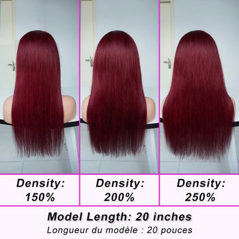 Straight Red-Blonde-Black Brazilian Human Hair Wig With Bangs