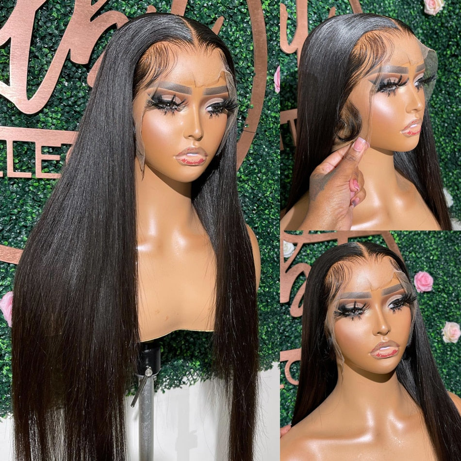 32inch Long Bone Straight 13x6 Lace Front Human Hair|4x4 Lace Closure Wig For Women