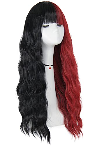 Black and Red Wig Red Wigs With Black,Ombre Burgundy Wig,Red wig,red wigs,,Loose Curly Wig,Kinky Red Wig,Afro Lace Wig,Cosplay Wig,Wig Wigs