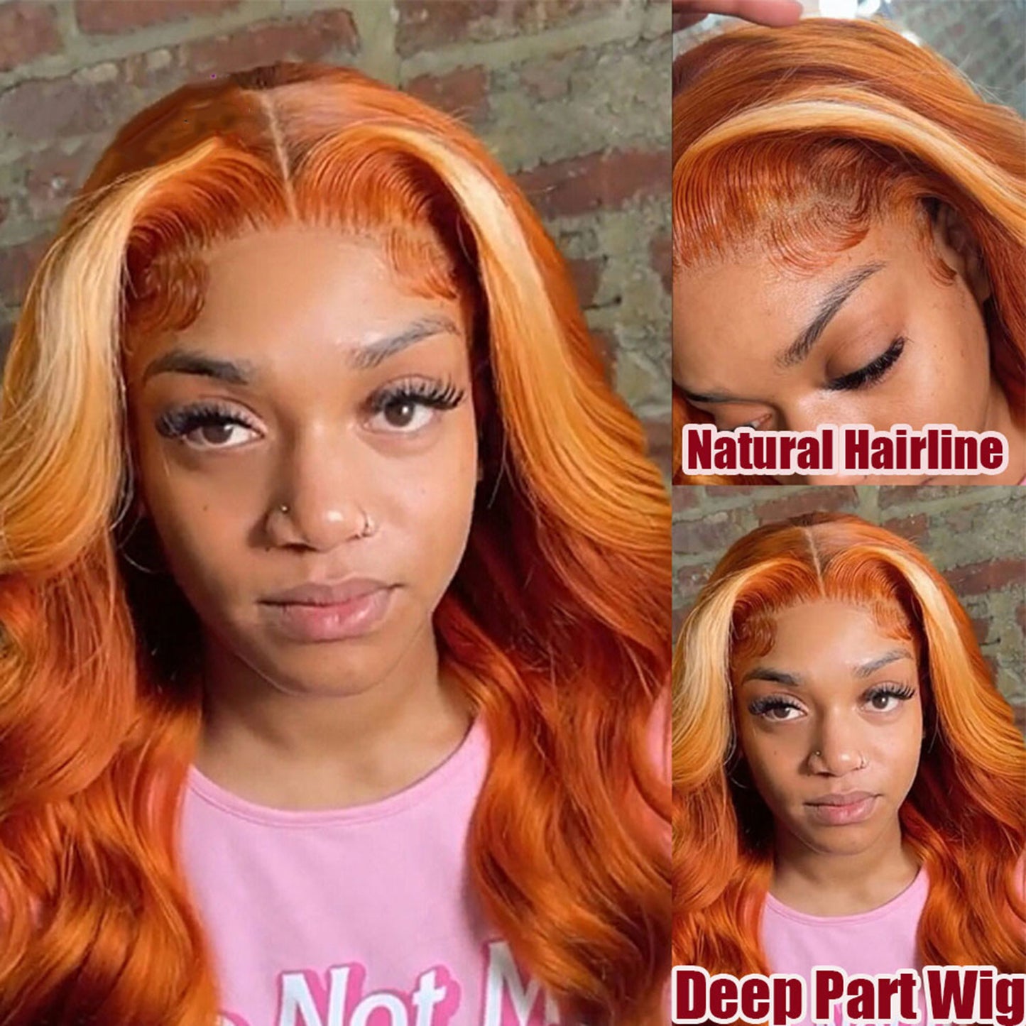 HD Lace Long Body Wave Highlight Ginger 613 Blonde Human Hair Wig| Natural Hairline