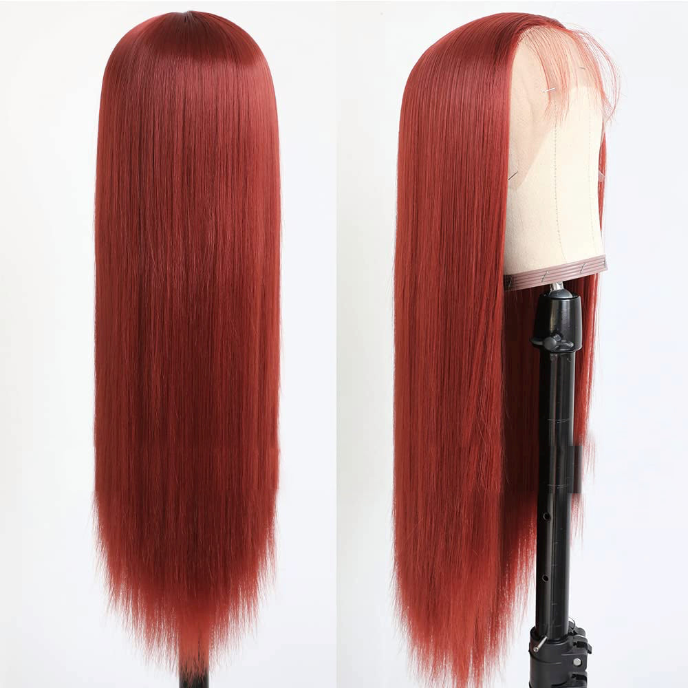 Long Straight Ginger T part Lace Front Wigs