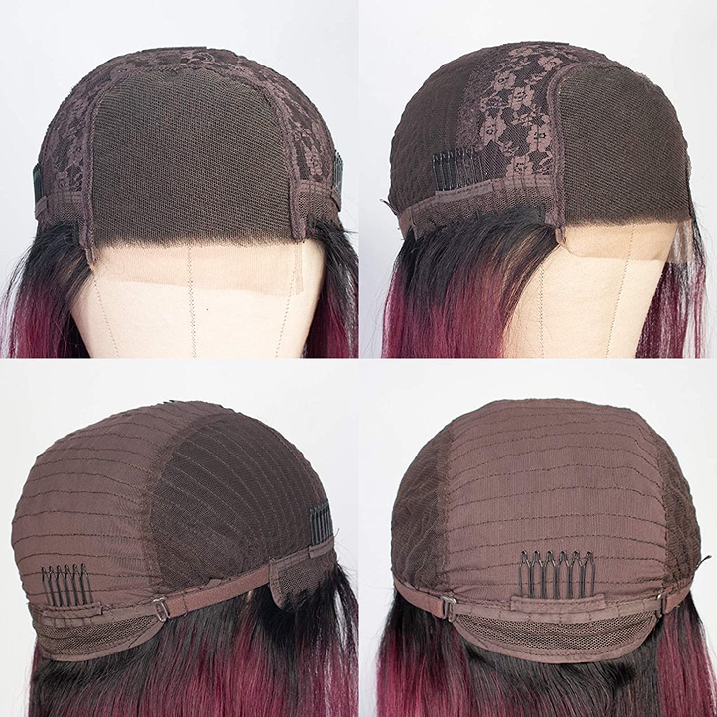 Long Curly 99J Burgundy 13x4 Transparent Lace Human Hair|4x4Closure Wig