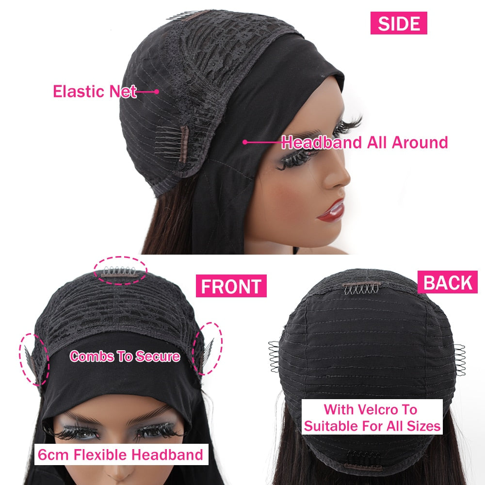Headband Wig Yaki Kinky Brazilian Human Hair