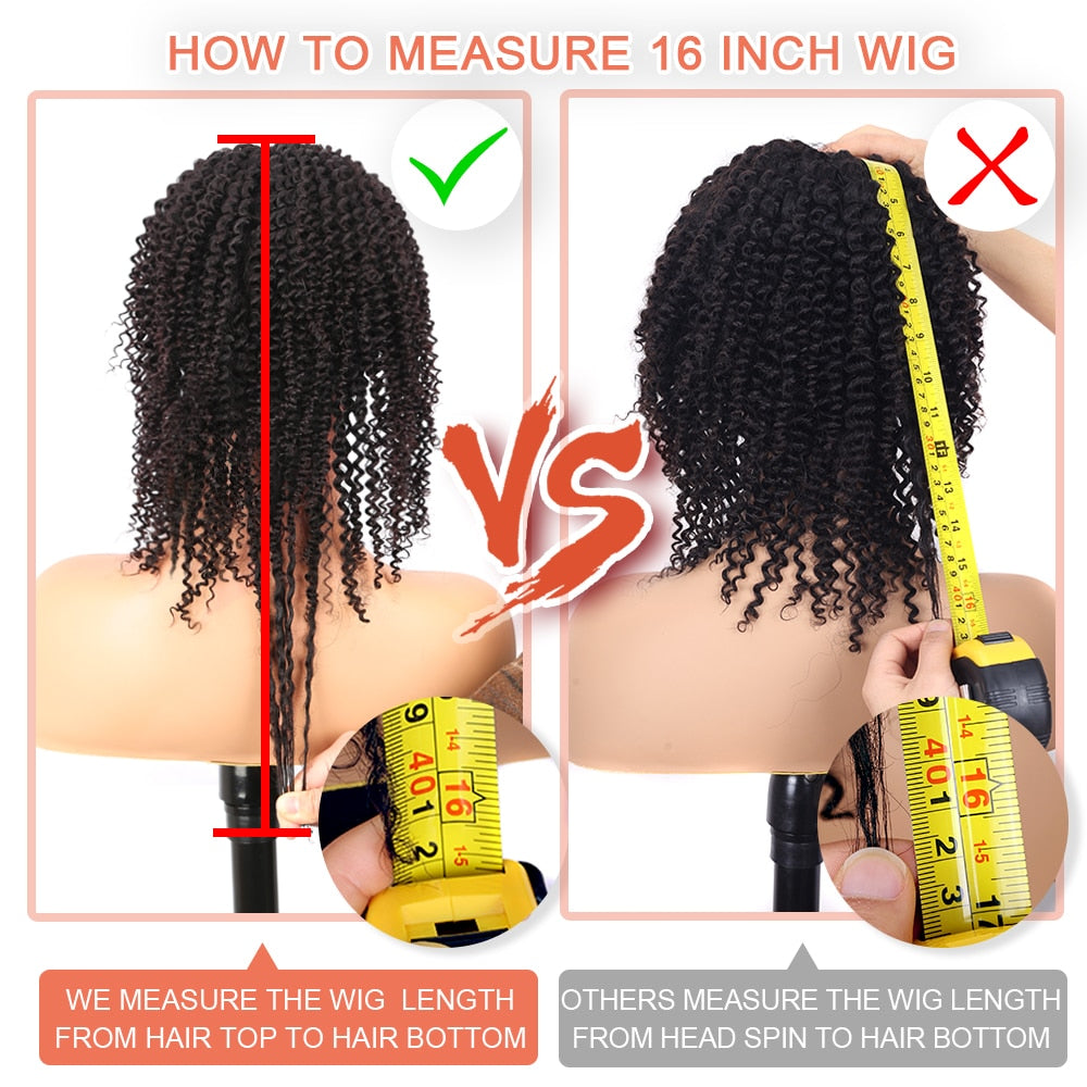 Afro Kinky Curly Headband Human Hair for Women