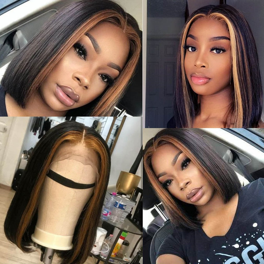 Brazilian Human Hair Straight Bob T Part Lace Wigs|Short Hairstyles Hair Wigs