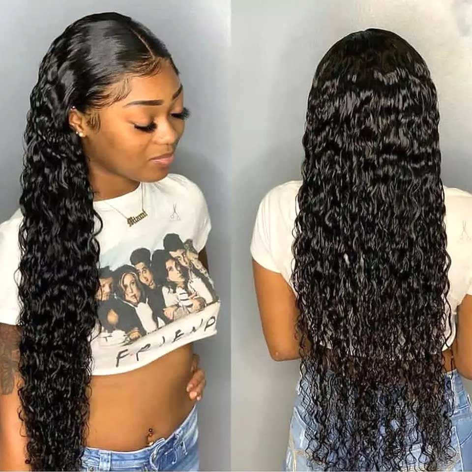 30INCH HUMAN HAIR WIG DEEP WAVE WATER WAVE WIG
