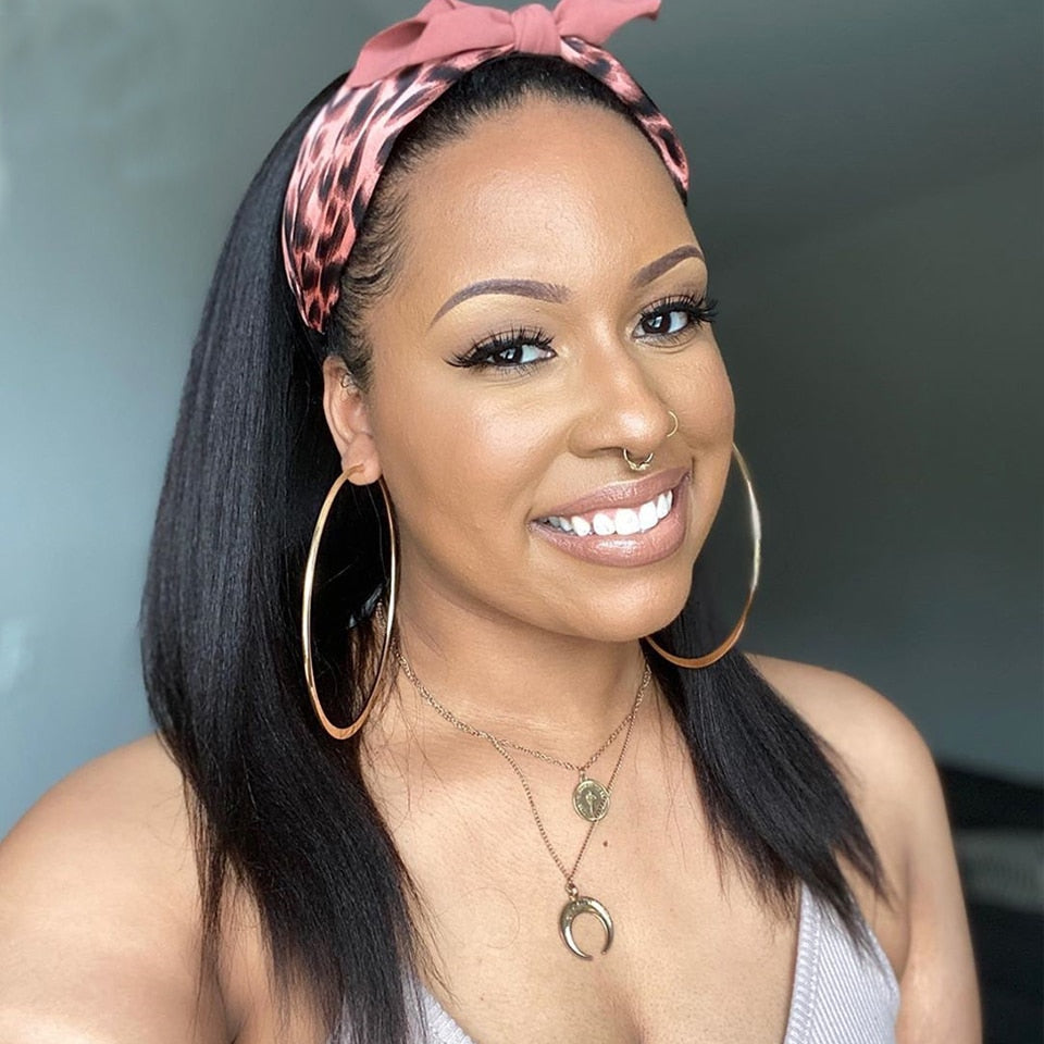 Headband Wig Yaki Kinky Brazilian Human Hair