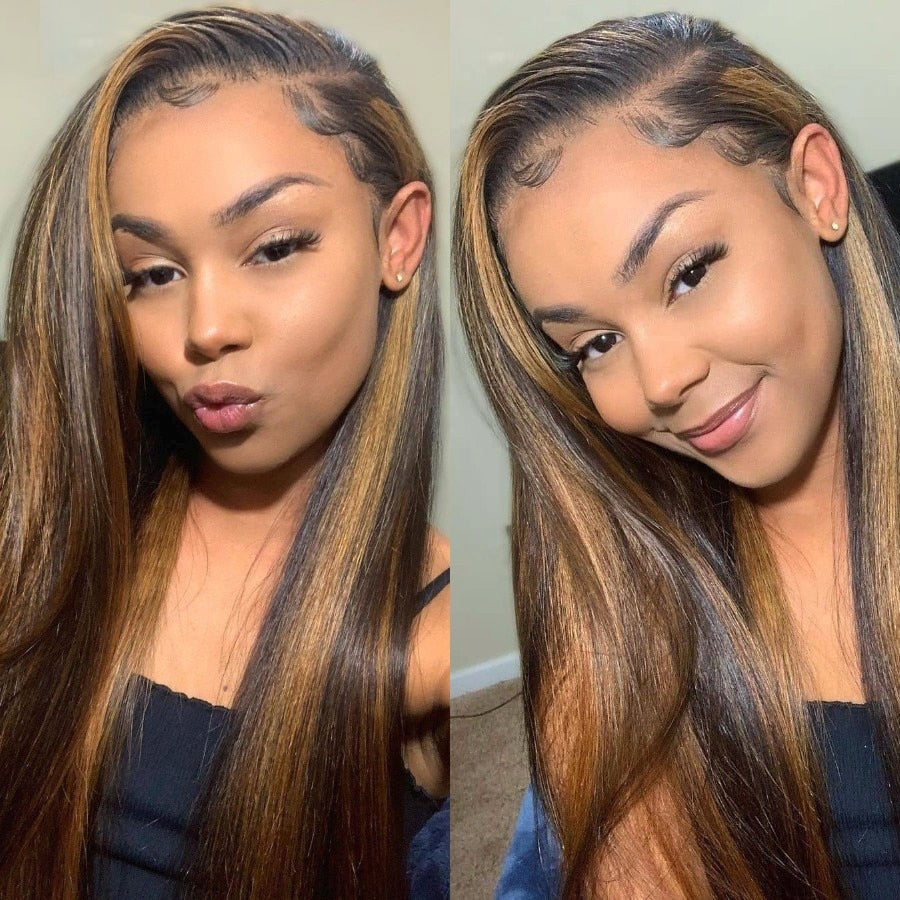 Highlight Straight Brazilian Human Hair Wigs|13x4 Lace Hair Wigs