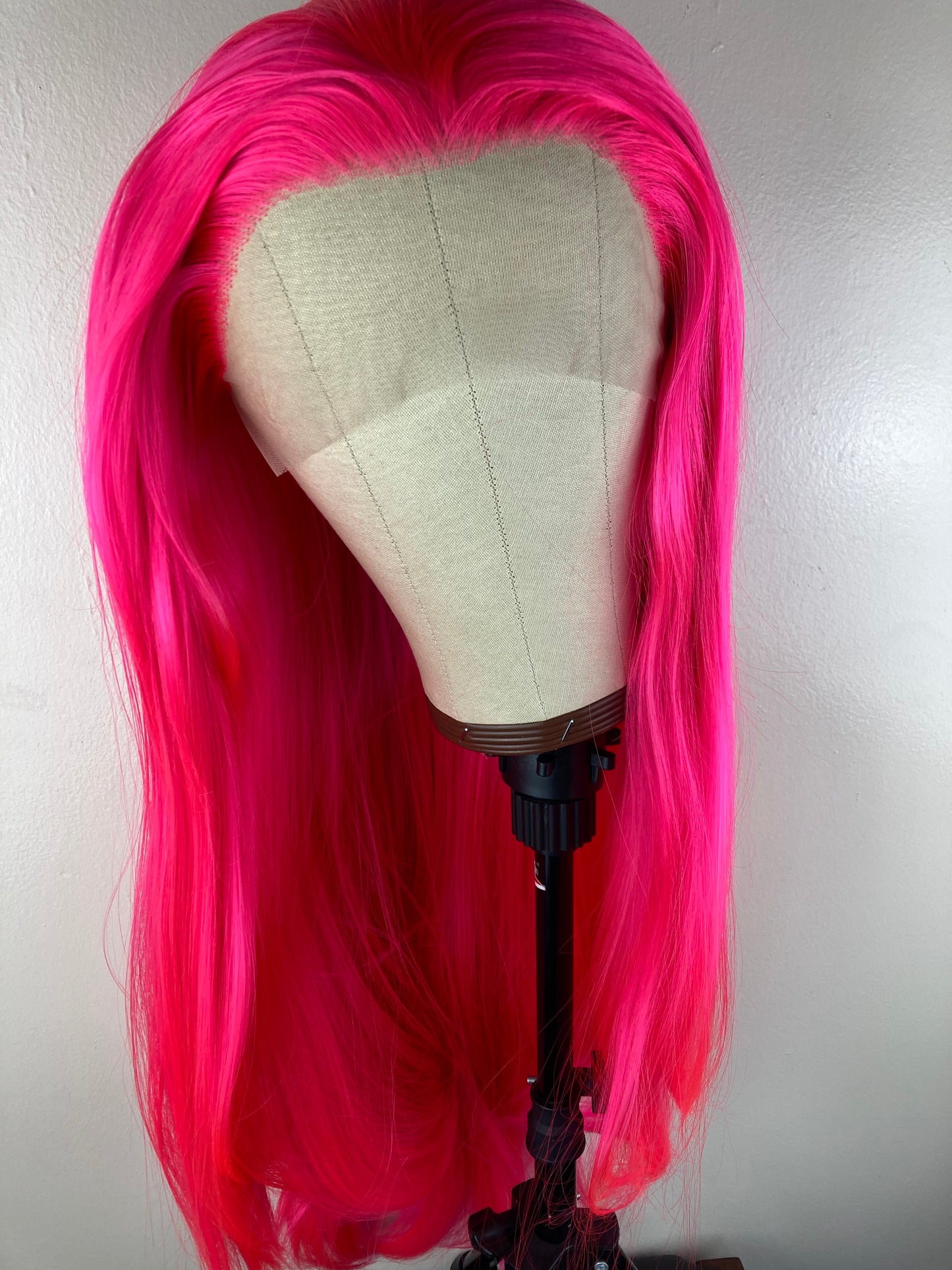 Hot Pink Straight Lace Front Wigs