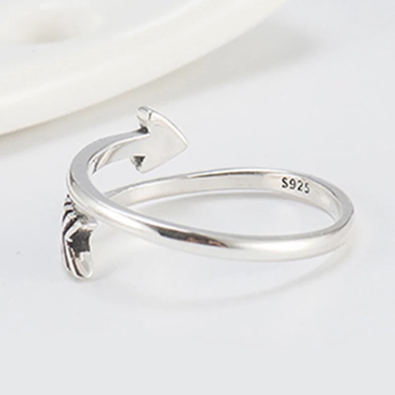 Punk Arrow Ring 925 Sterling Silver Jewelry for Women