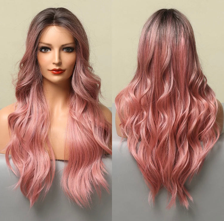 Ombre Pink Middle Part Lace Wig
