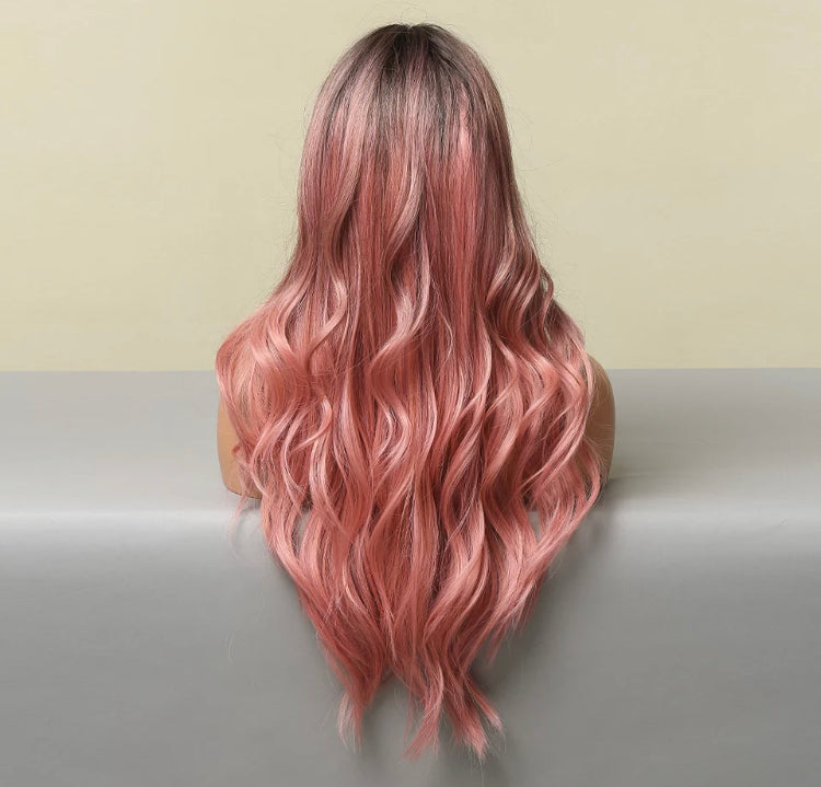 Ombre Pink Middle Part Lace Wig