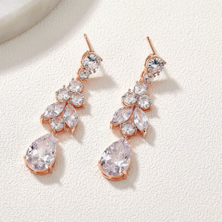 Rose Gold Dangle Drop Earrings